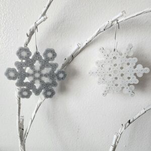 Festive Snowflake Ornaments - White and Gray